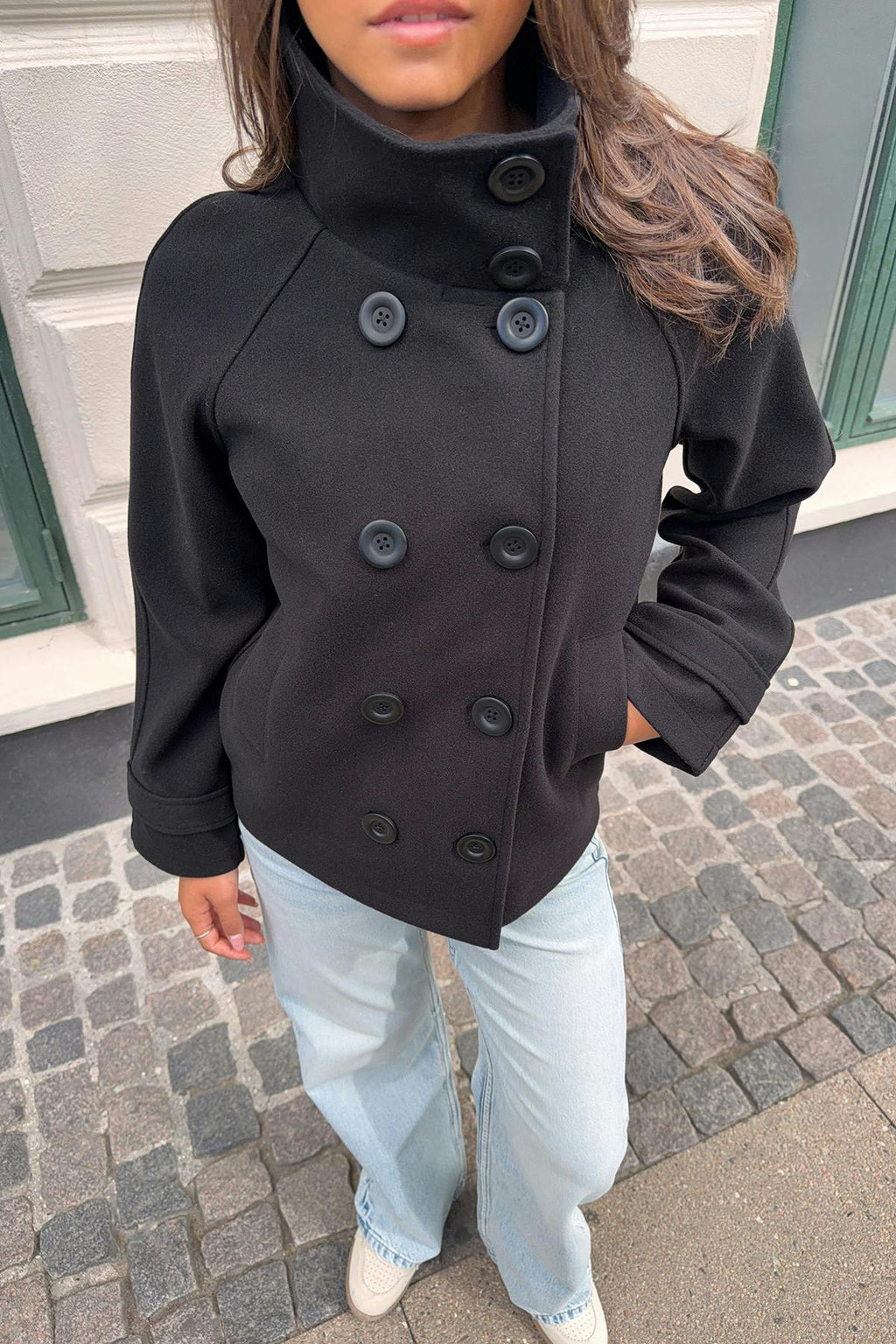 Y high neck felt jacket