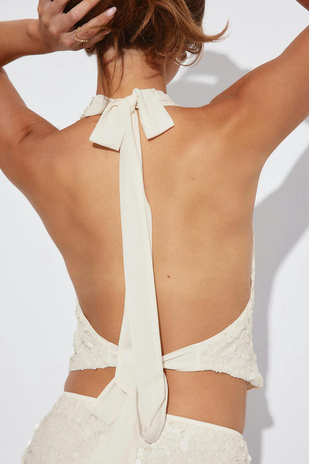 Sequin halterneck top