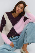 Argyle knitted sweater