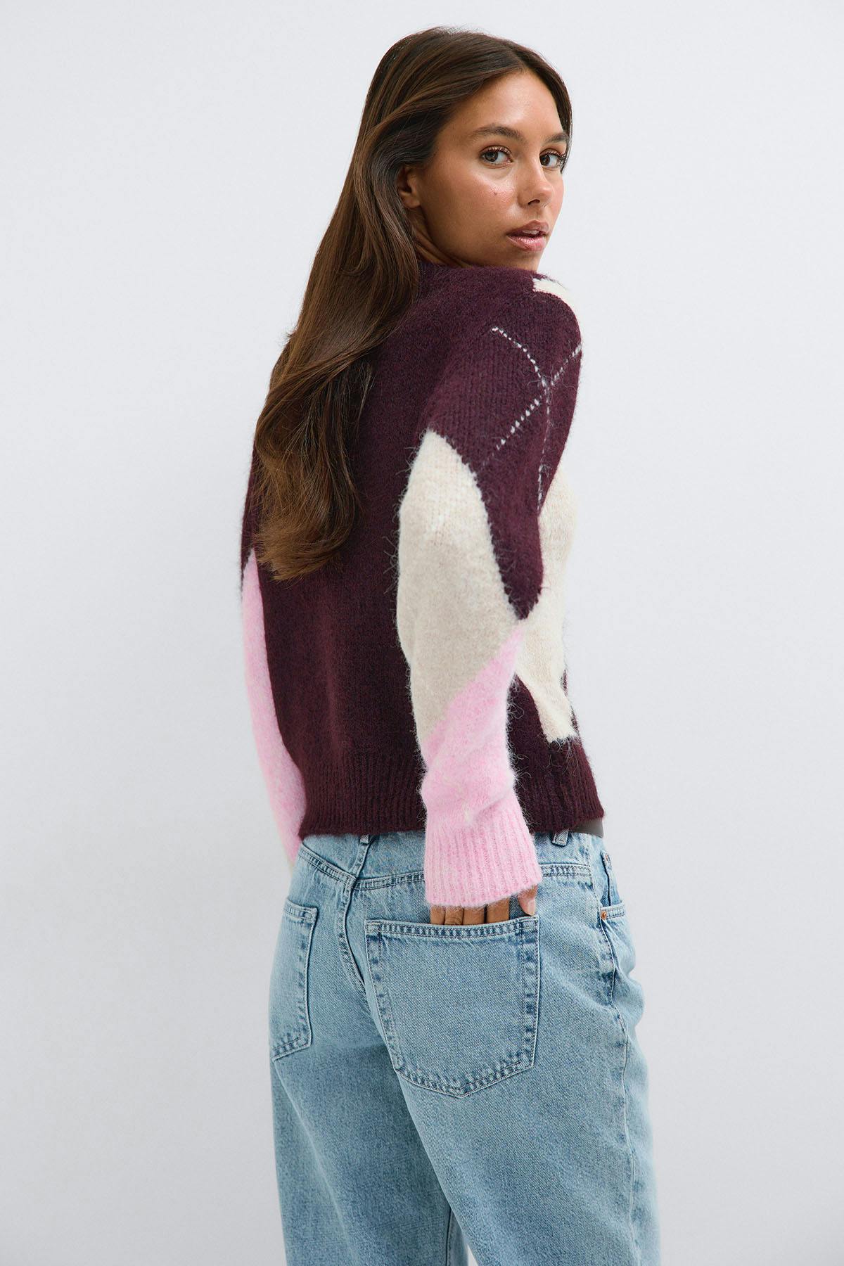 Argyle knitted sweater