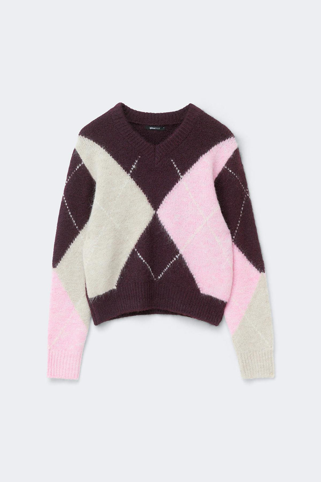 Argyle knitted sweater