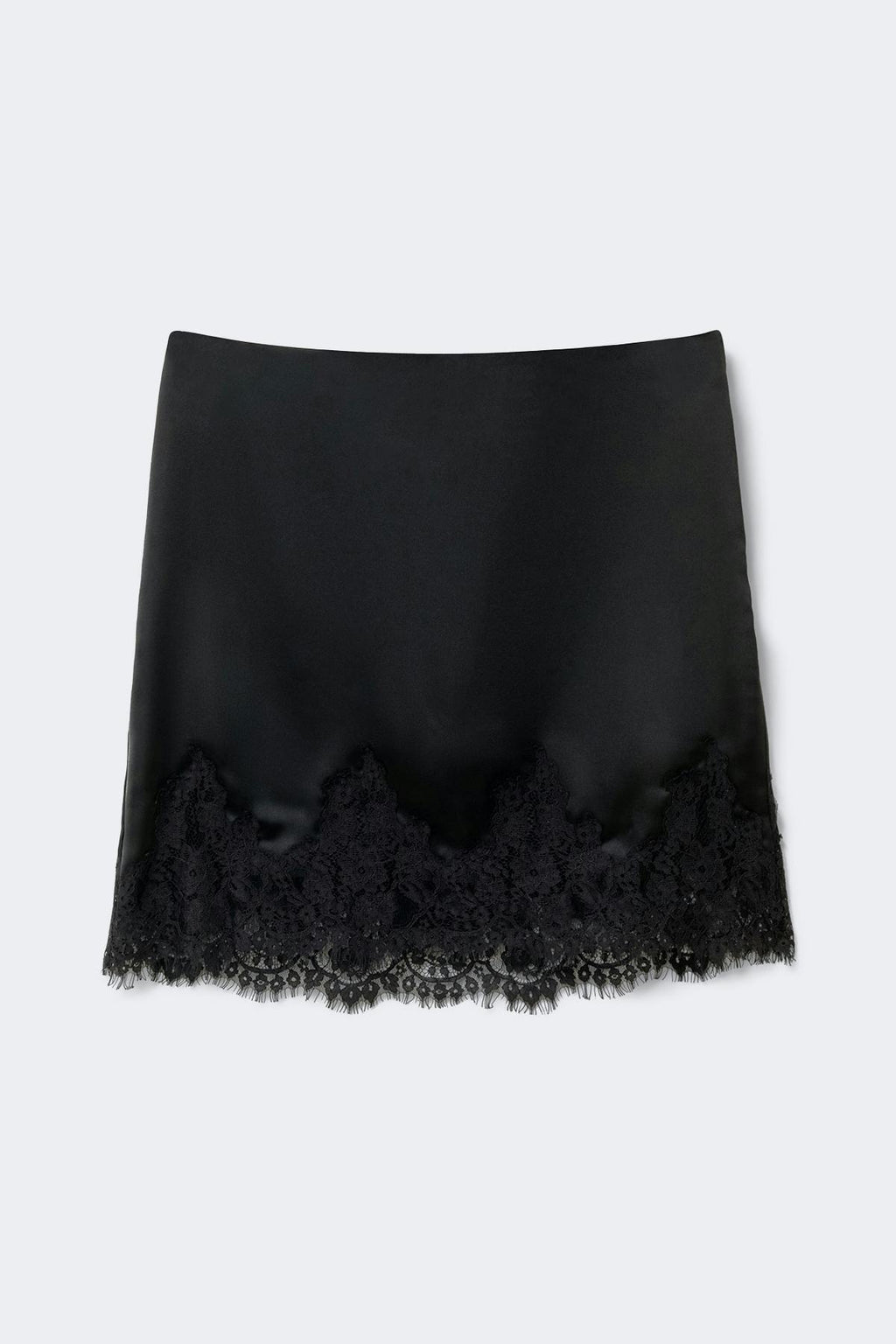 Lace satin mini skirt