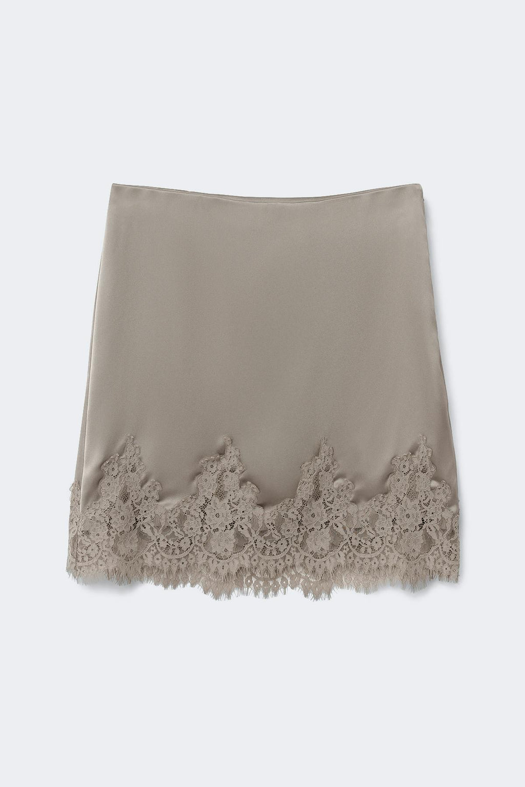 Lace satin mini skirt