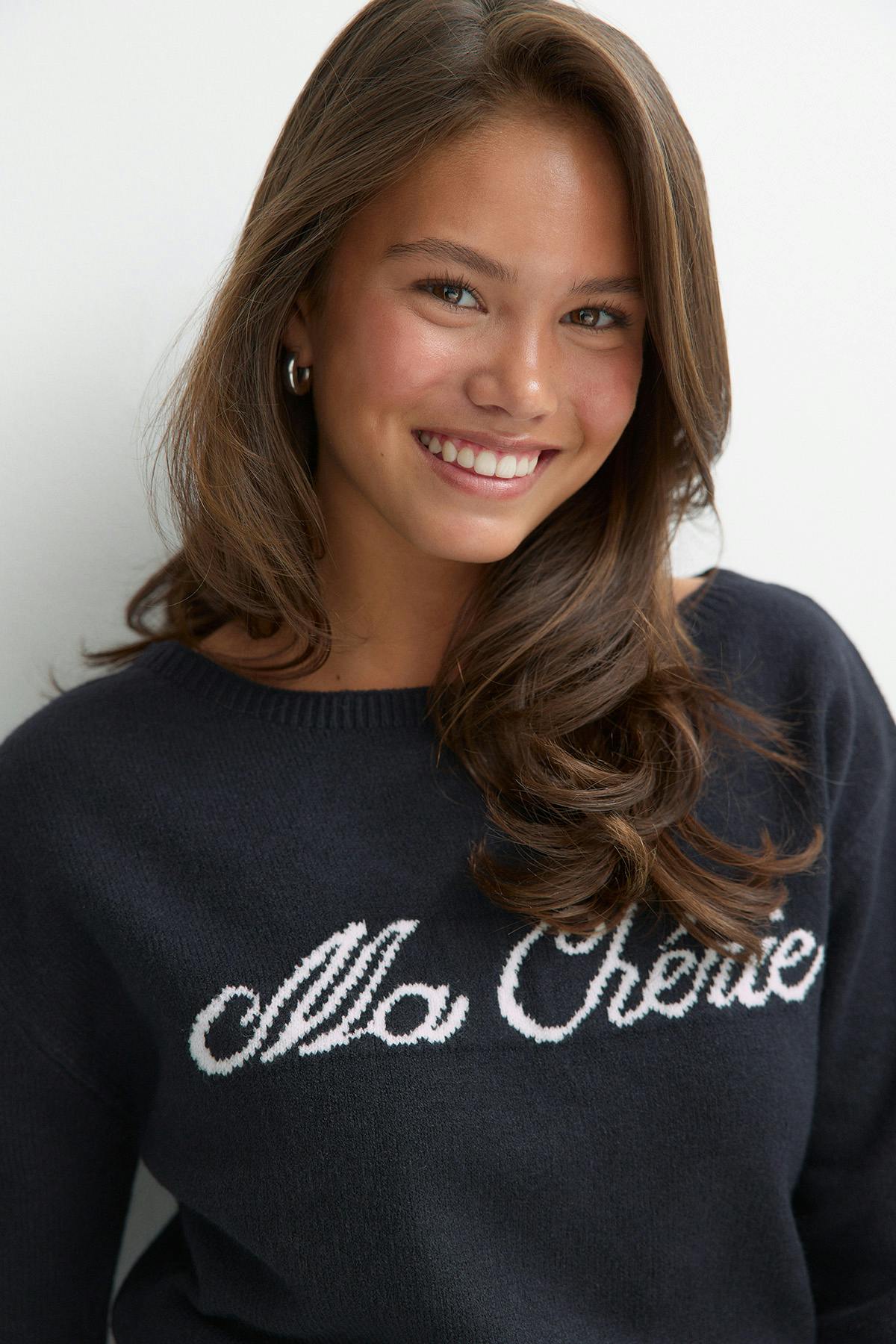 Y knitted graphic sweater