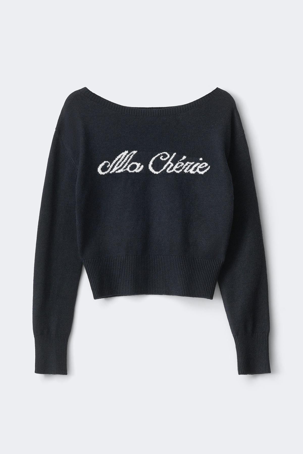 Y knitted graphic sweater