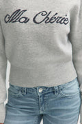 Y knitted graphic sweater