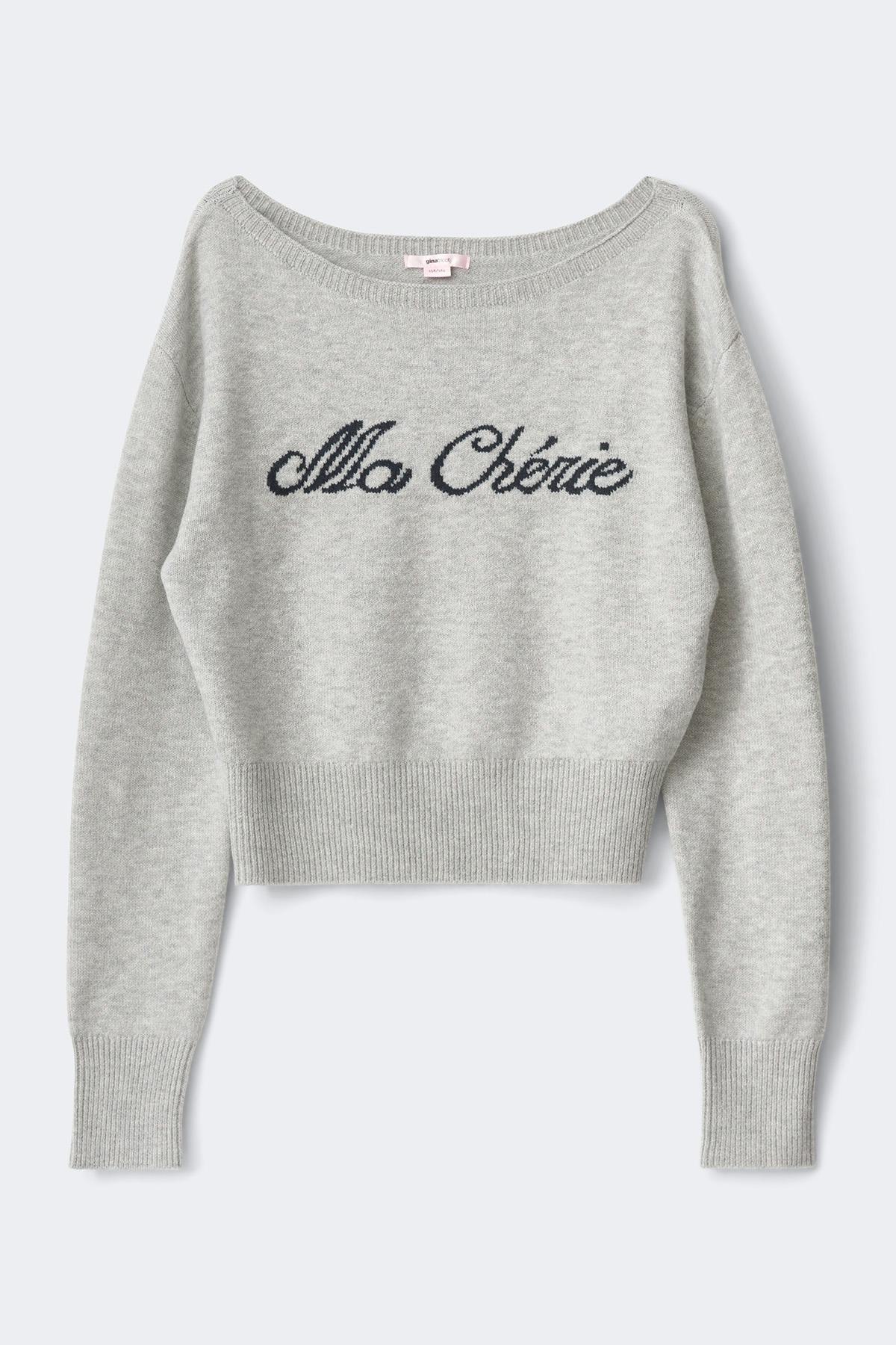 Y knitted graphic sweater