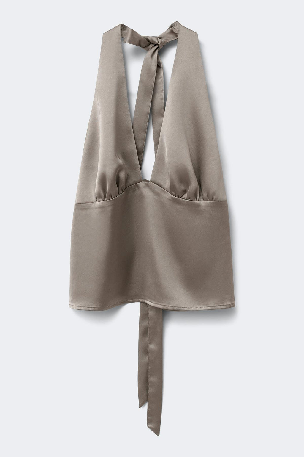 Satin tie back halterneck top