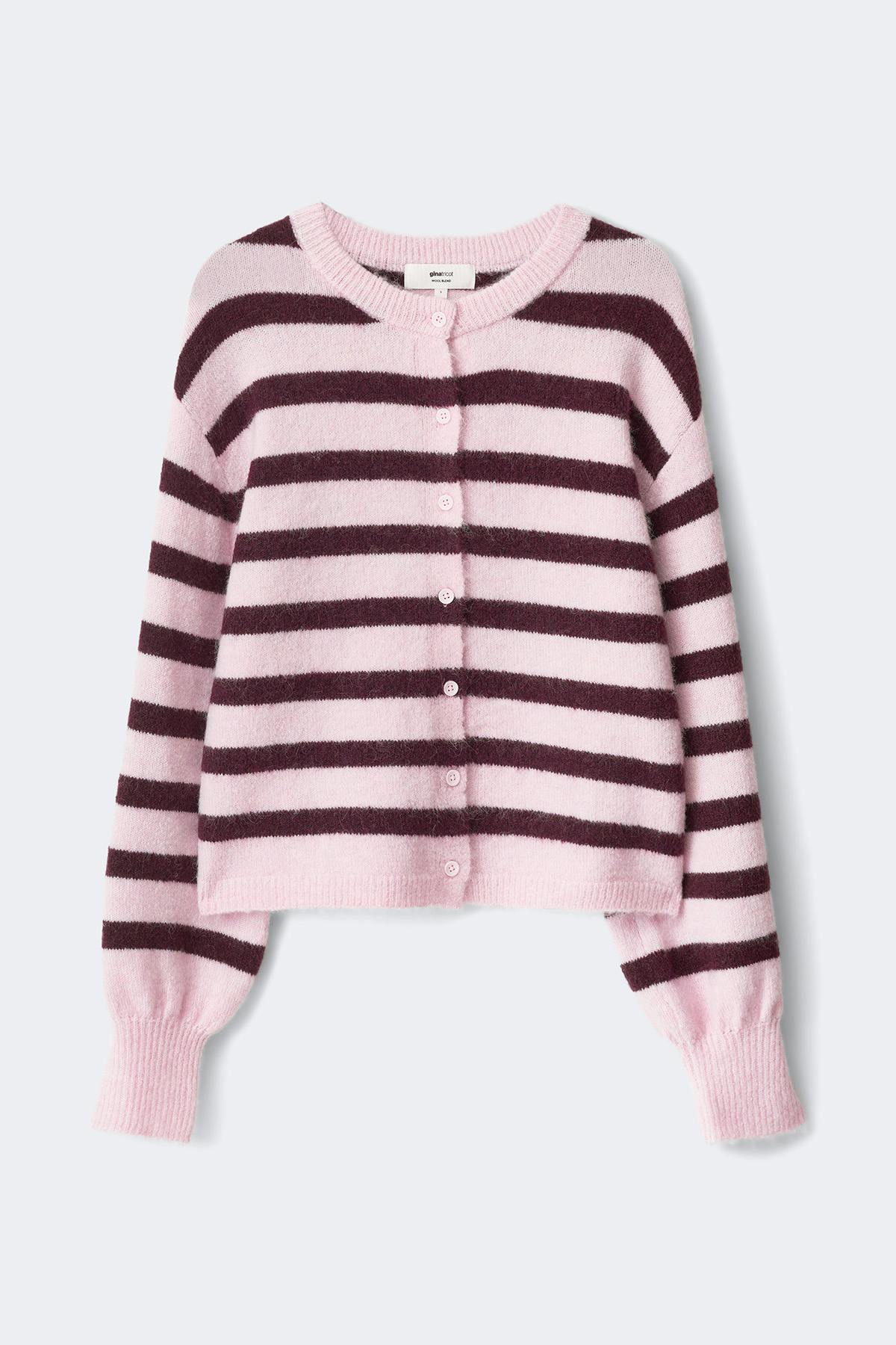 Knitted stripe cardigan