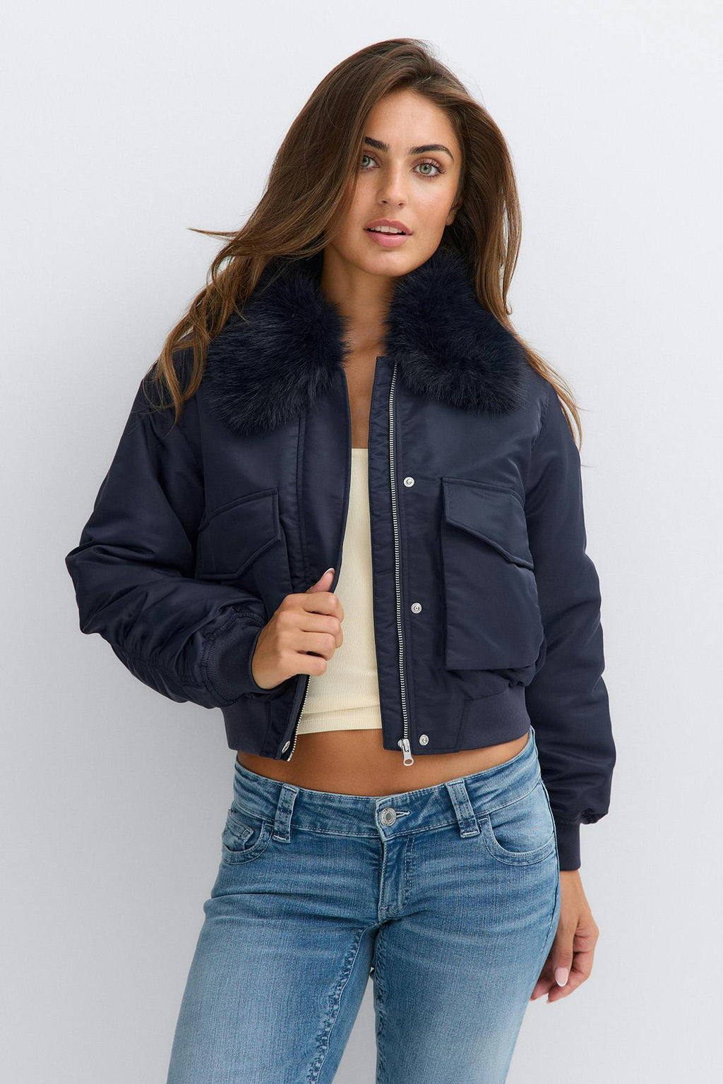 14+ fur bomber jacket