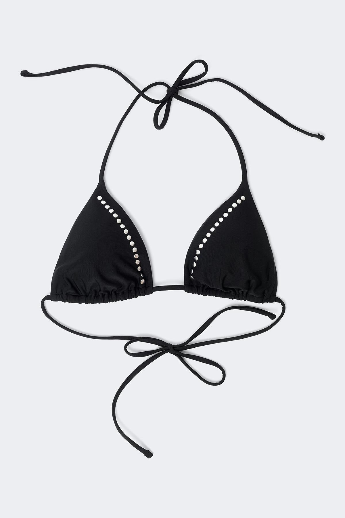 Studded triangle bikini top