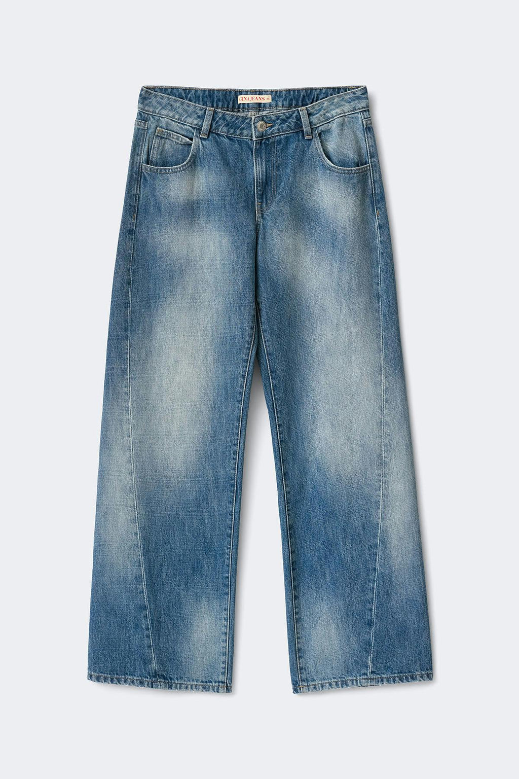 Button snap back jeans