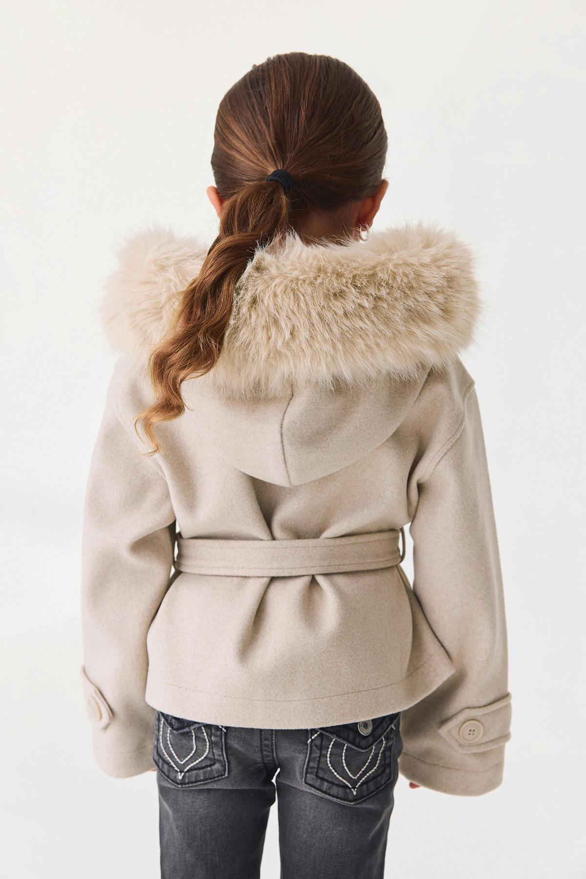 Y petite fur felt jacket