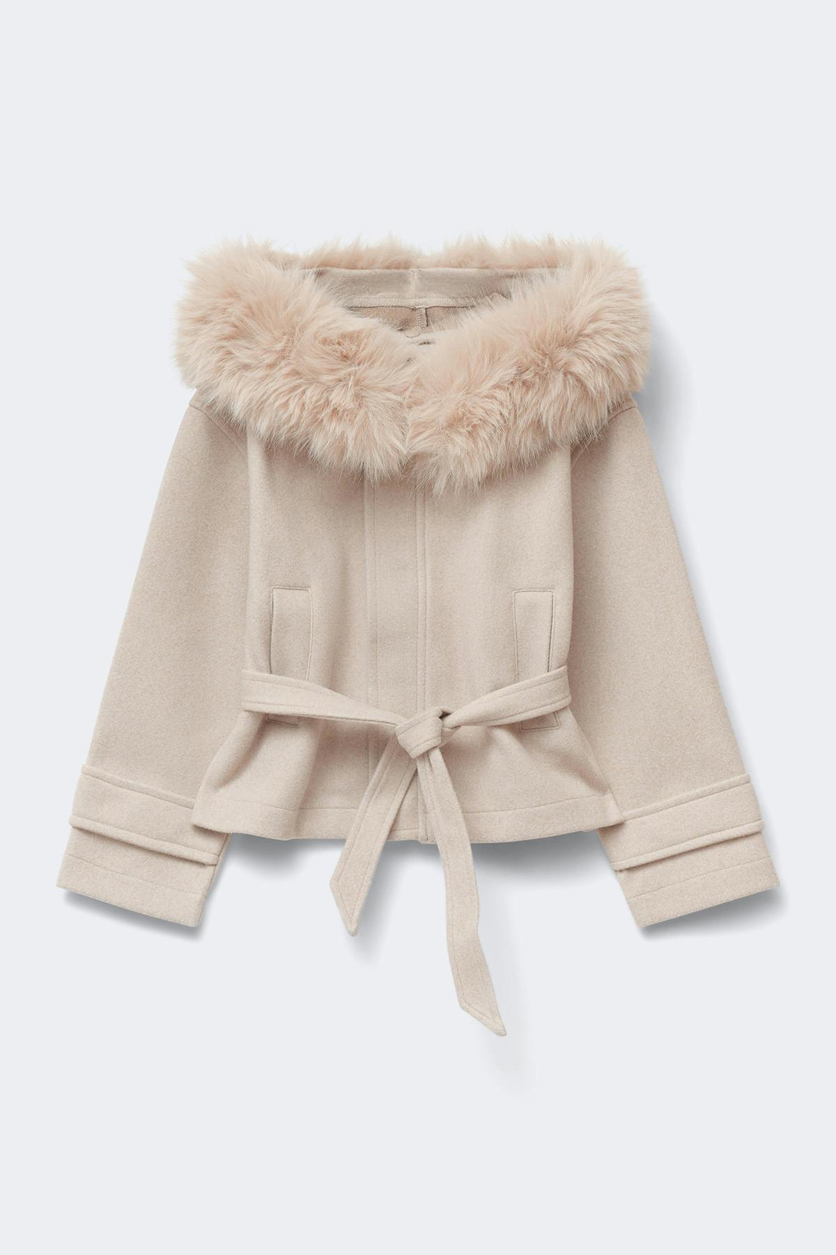 Y petite fur felt jacket