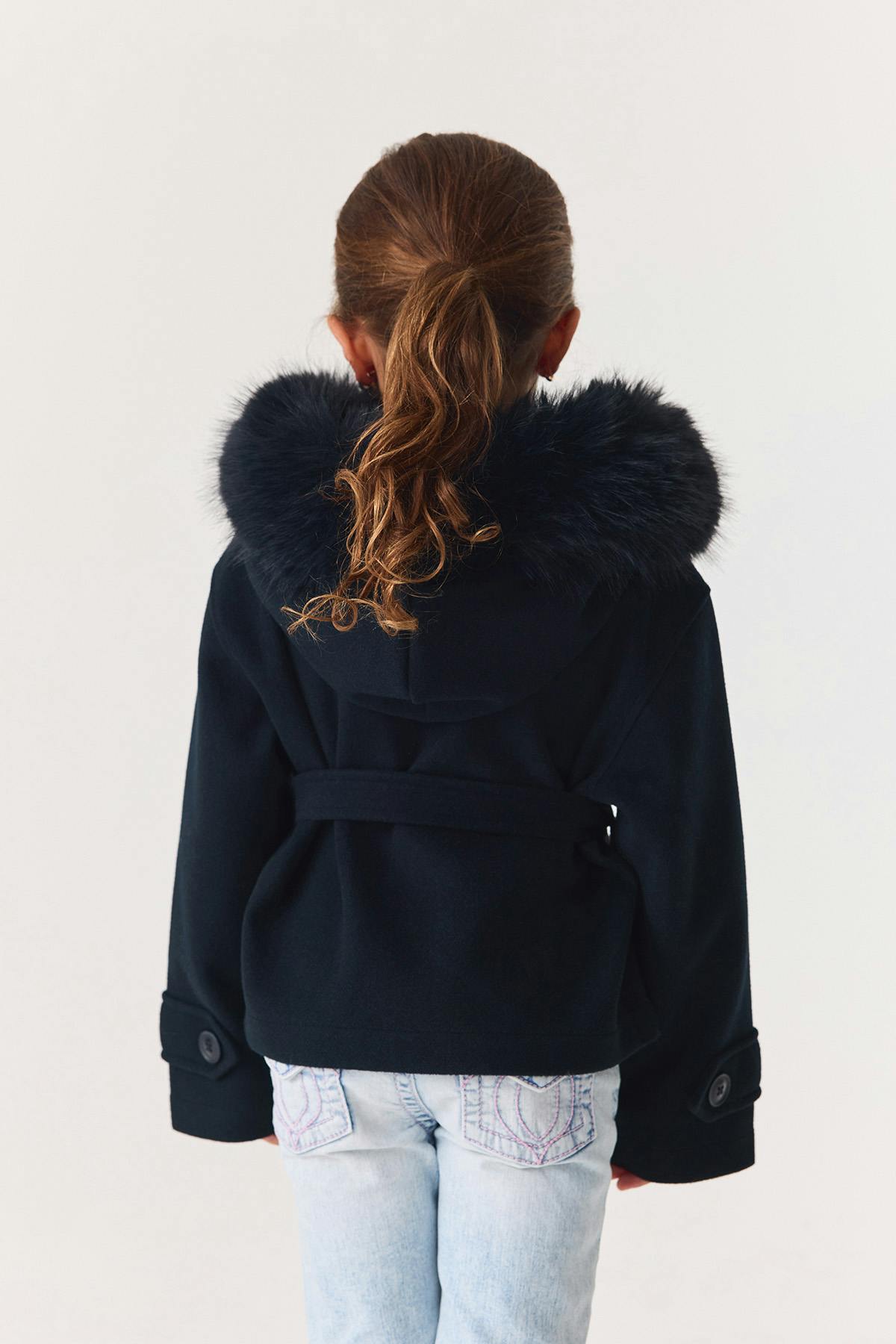 Y petite fur felt jacket