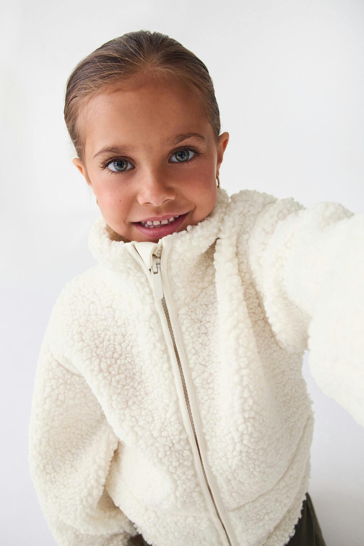 Y petite pile zip jacket