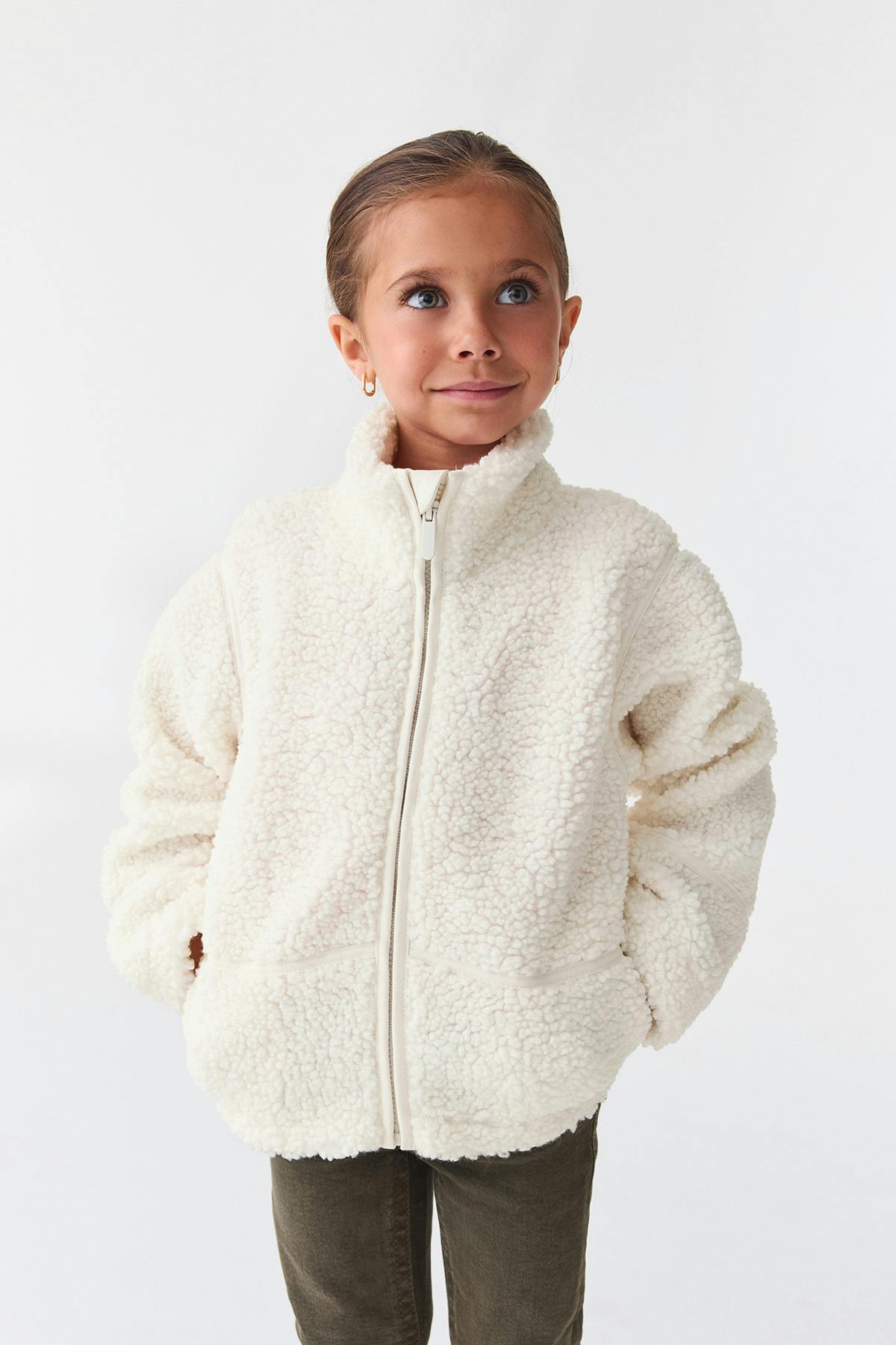 Y petite pile zip jacket