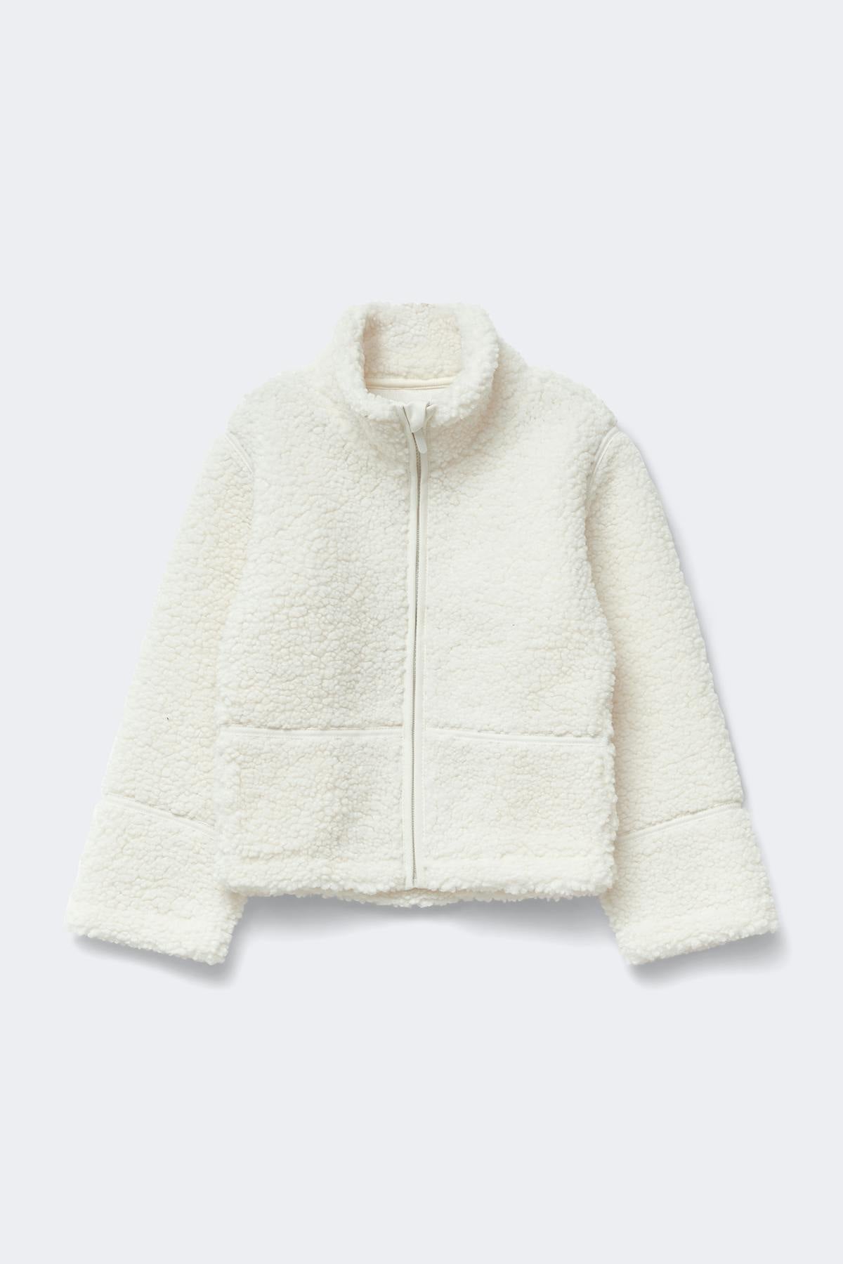 Y petite pile zip jacket
