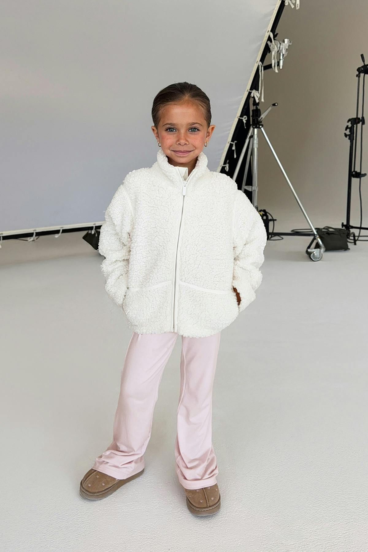 Y petite pile zip jacket