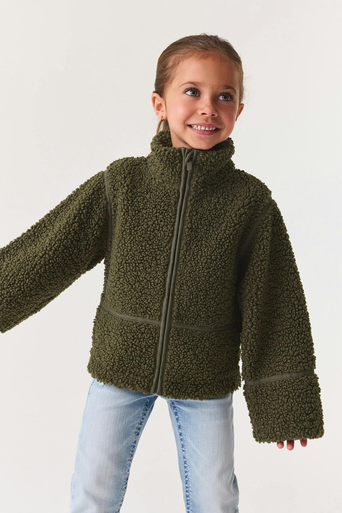 Y petite pile zip jacket