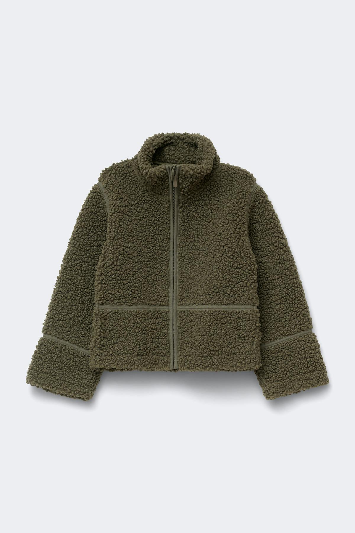 Y petite pile zip jacket