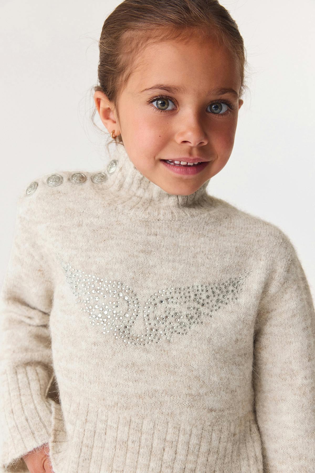 Y petite knitted polo sweater