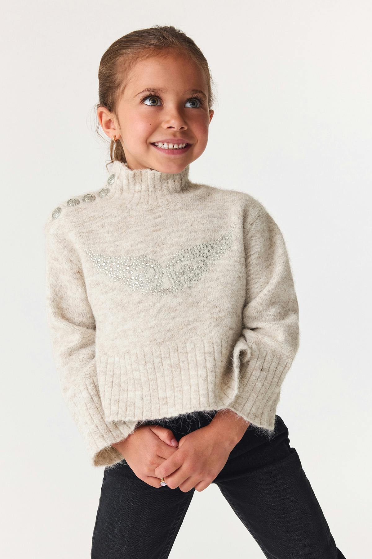 Y petite knitted polo sweater