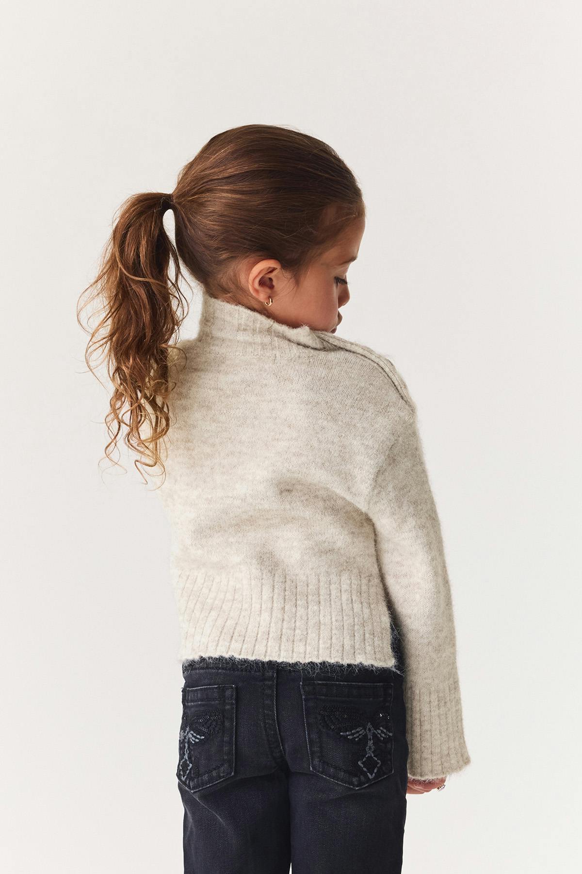 Y petite knitted polo sweater