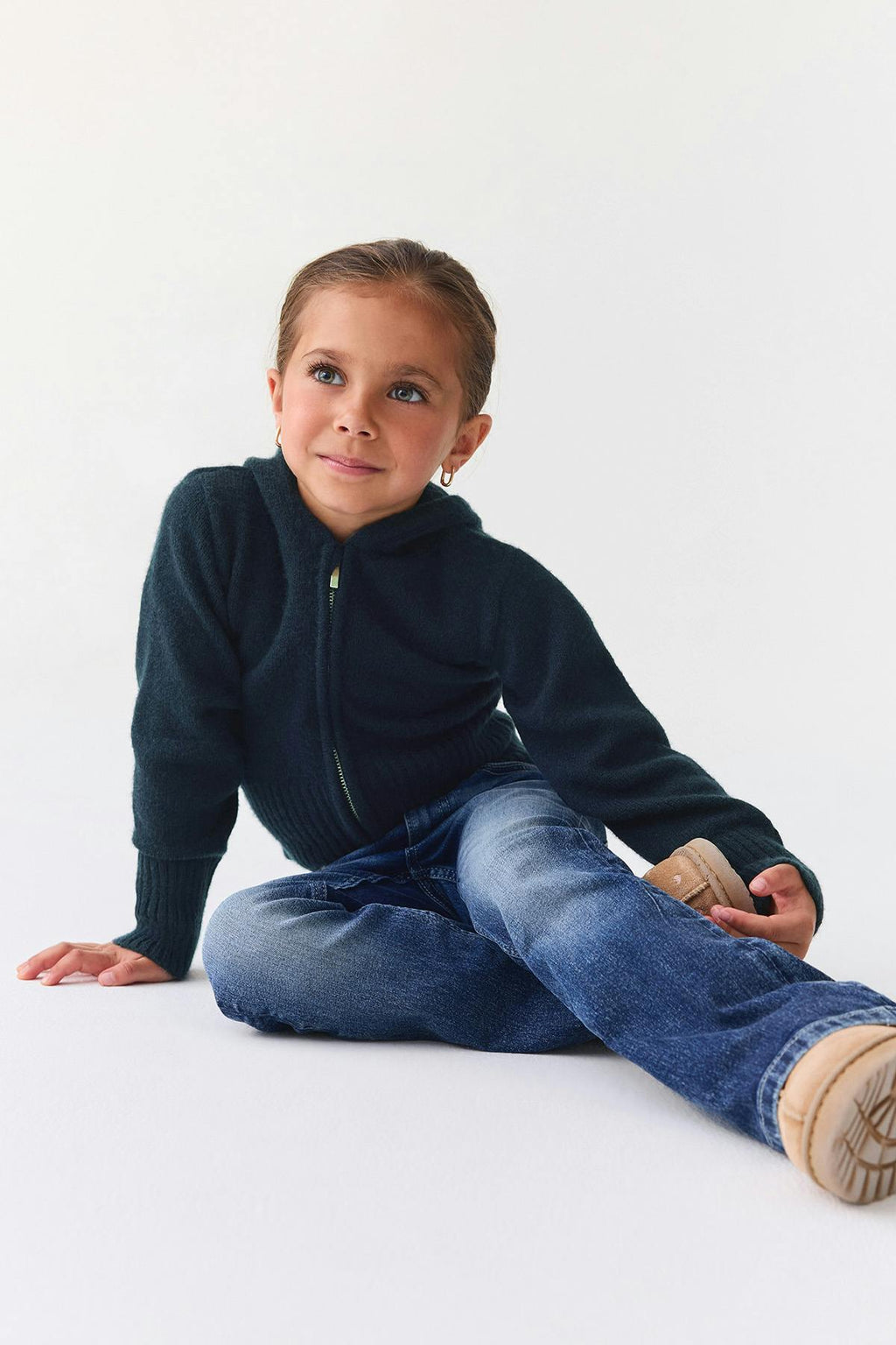 Y petite knitted hoodie