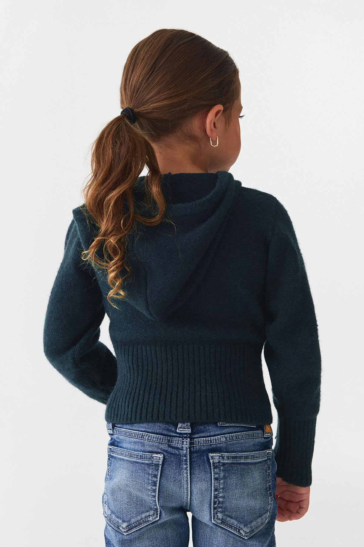 Y petite knitted hoodie