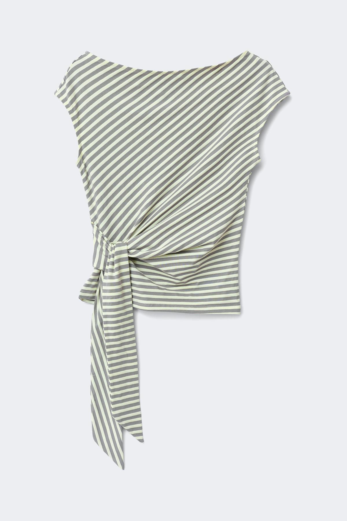 Tie detail stripe top
