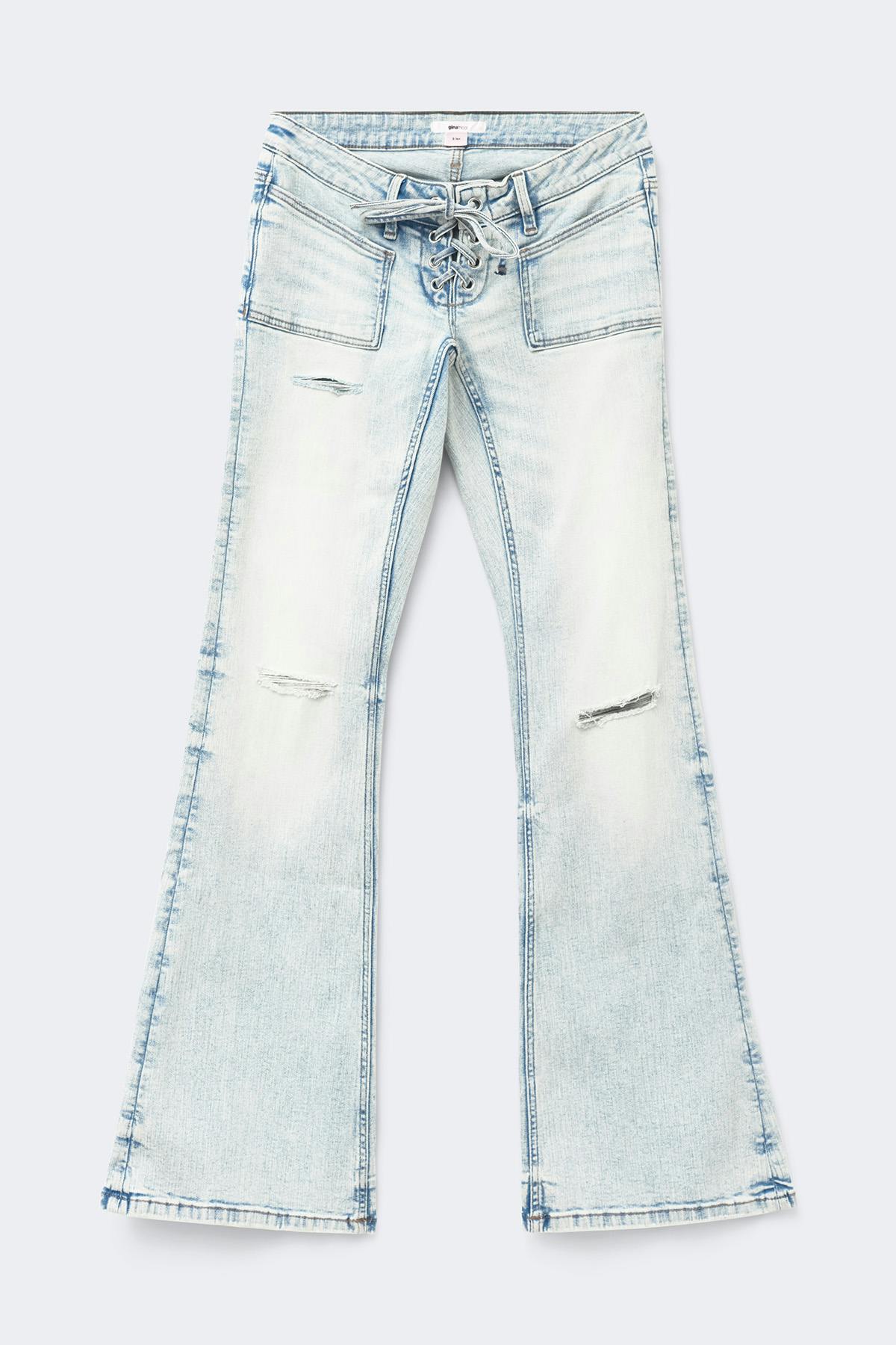 14+ pleated tie jeans