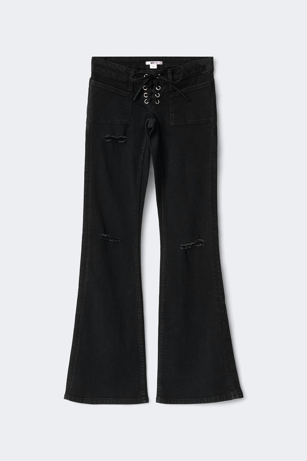 14+ pleated tie jeans