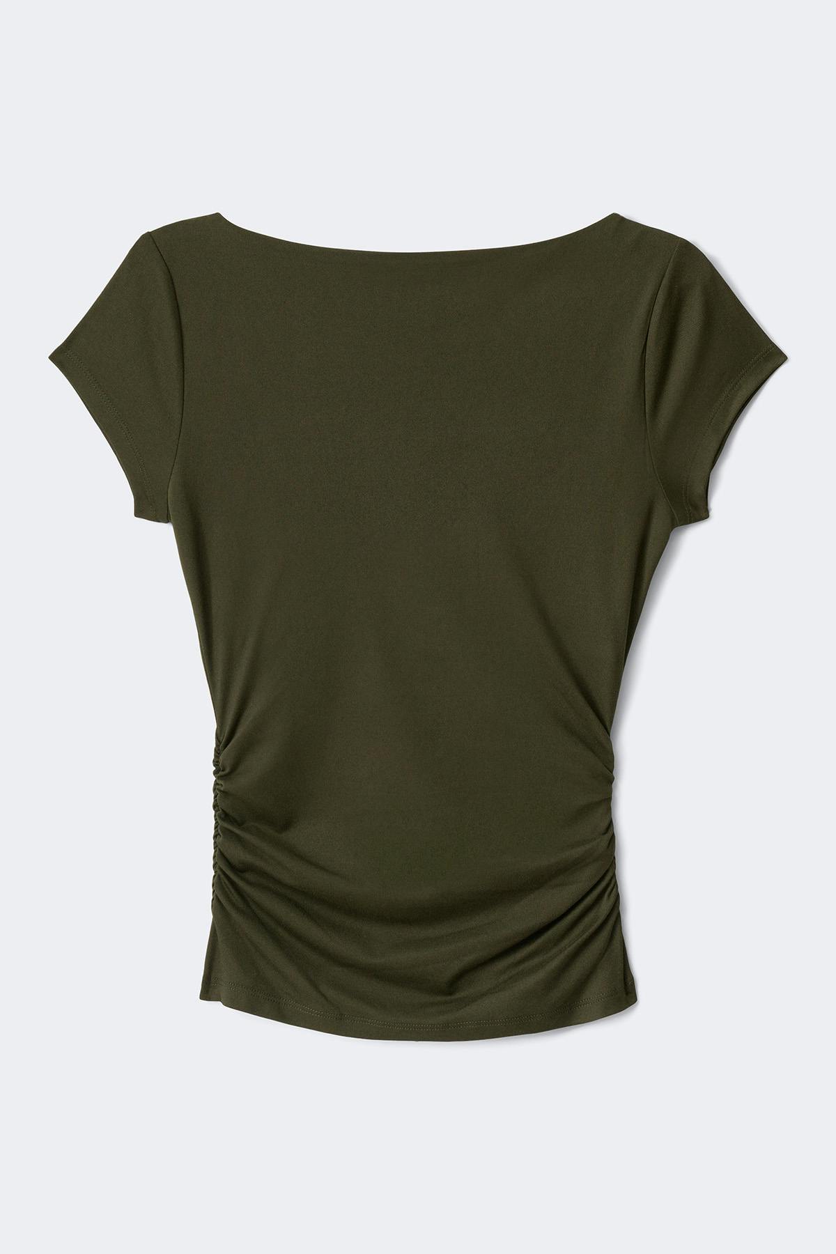 Scooped back yoga top