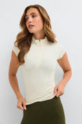 Half zip yoga tee