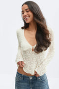 Lace v-neck top