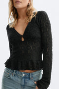 Lace v-neck top
