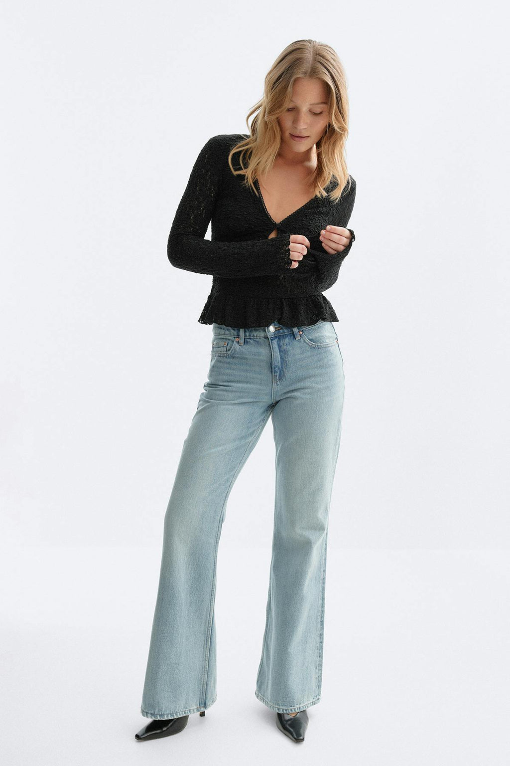 Lace v-neck top