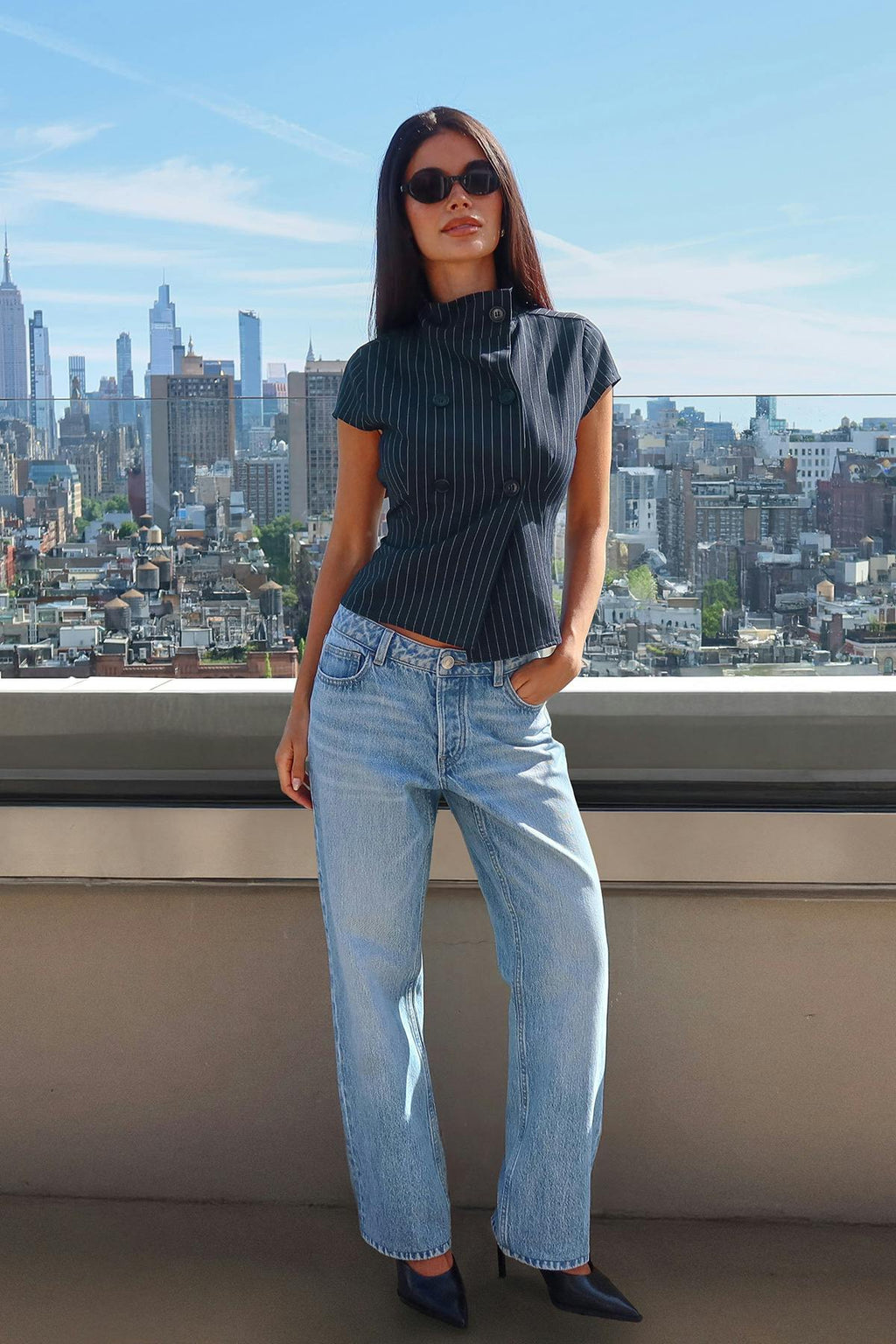 Slim straight jeans
