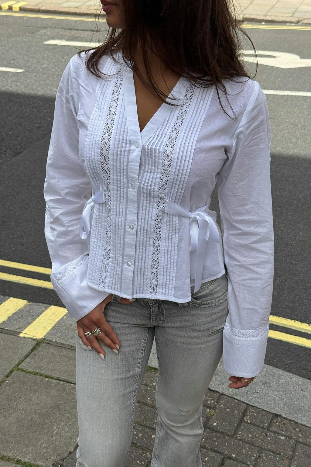 14+ lace detail top
