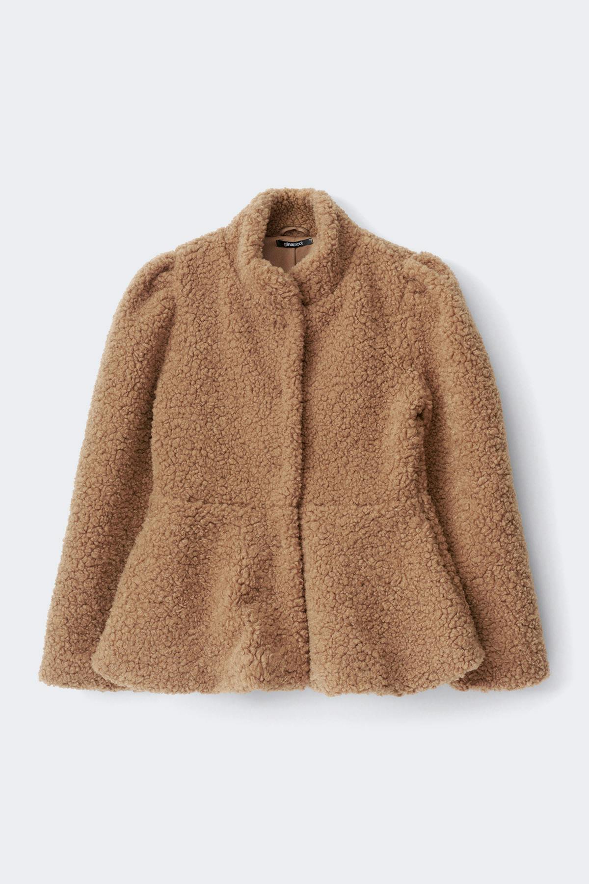 Peplum pile jacket
