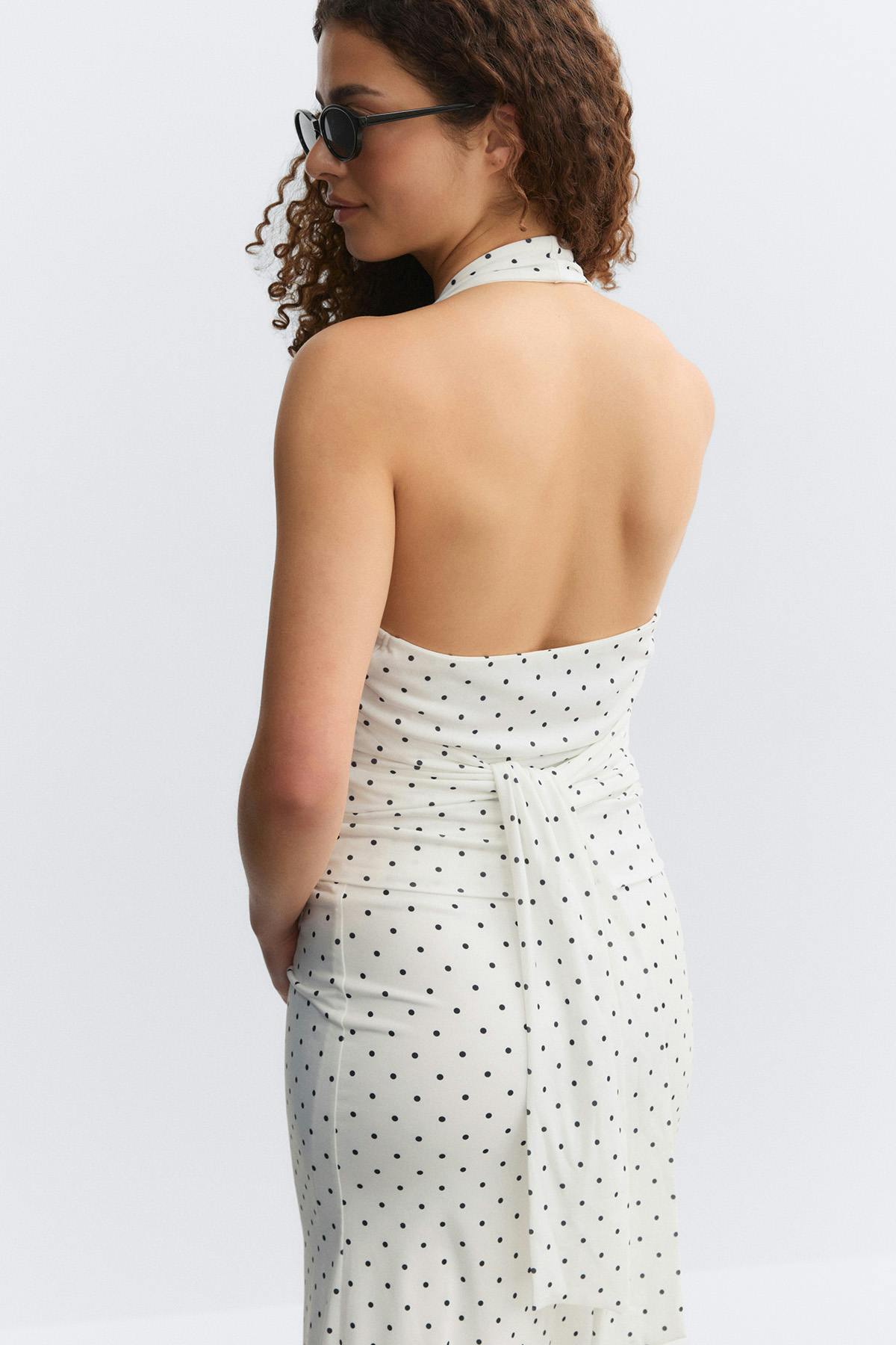 Tie detail halterneck top