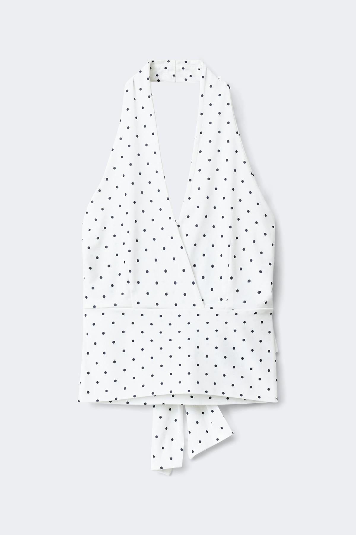 Tie detail halterneck top