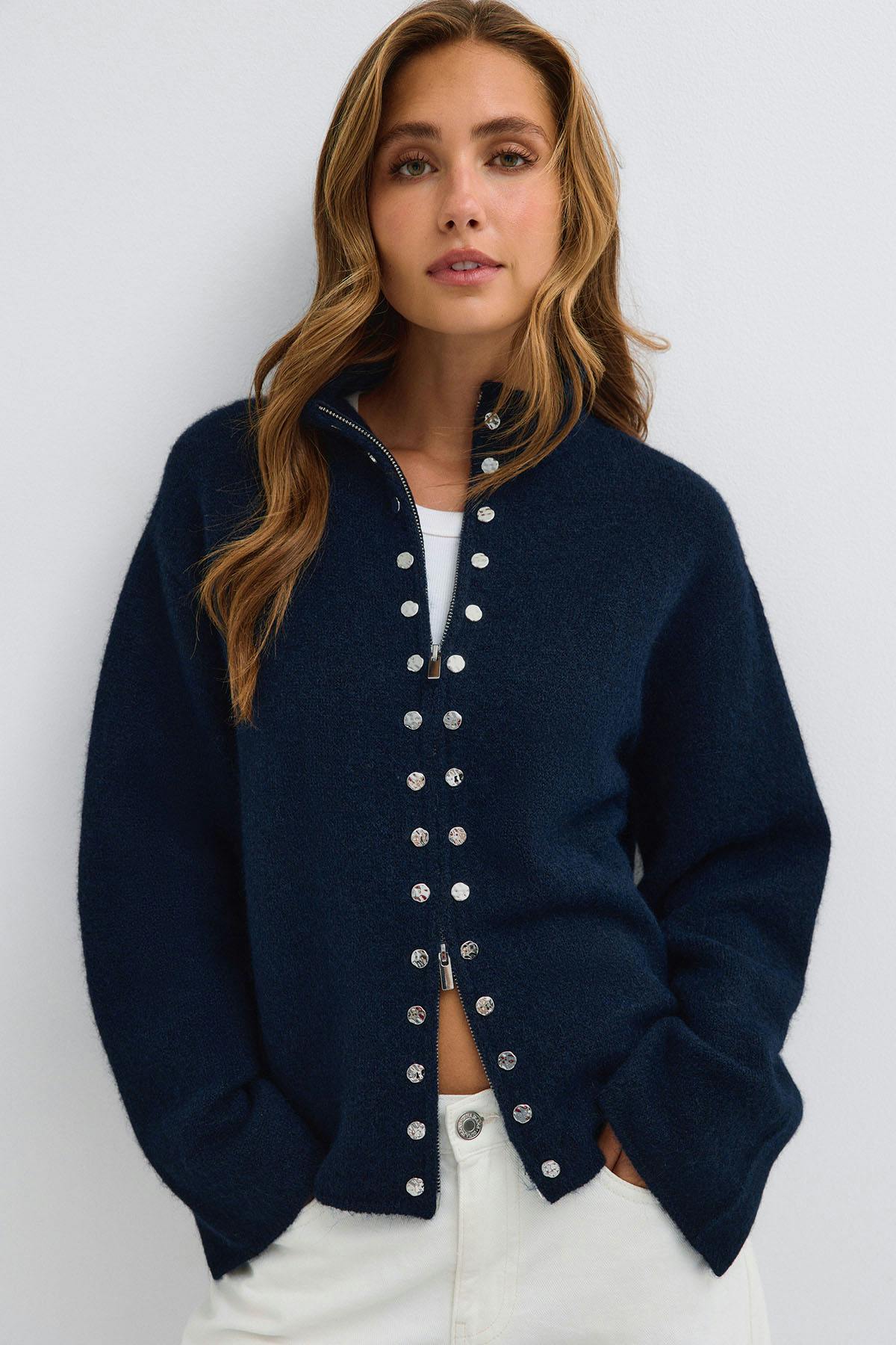 Knitted button cardigan