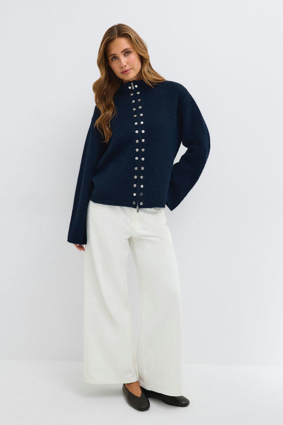 Knitted button cardigan