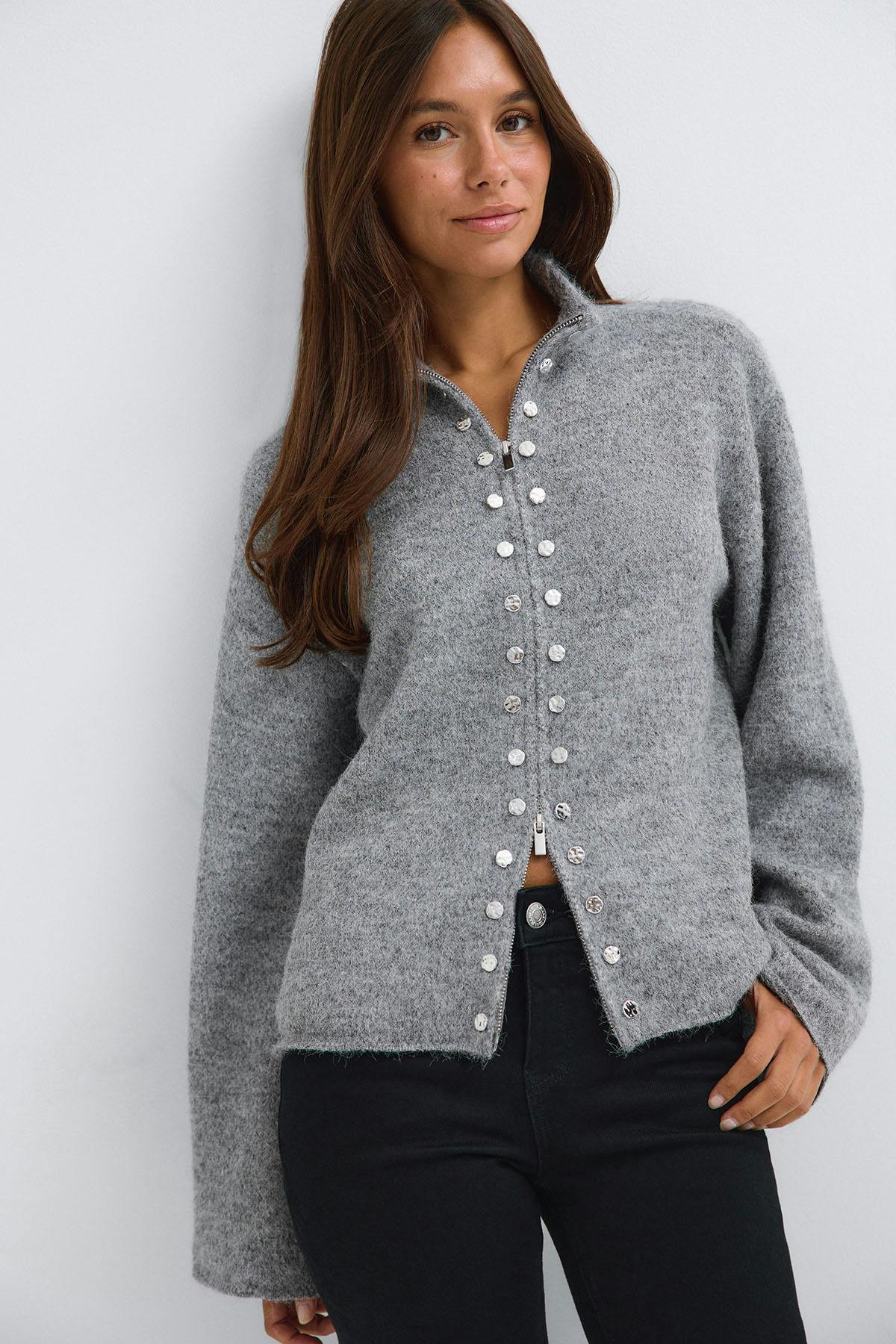 Knitted button cardigan