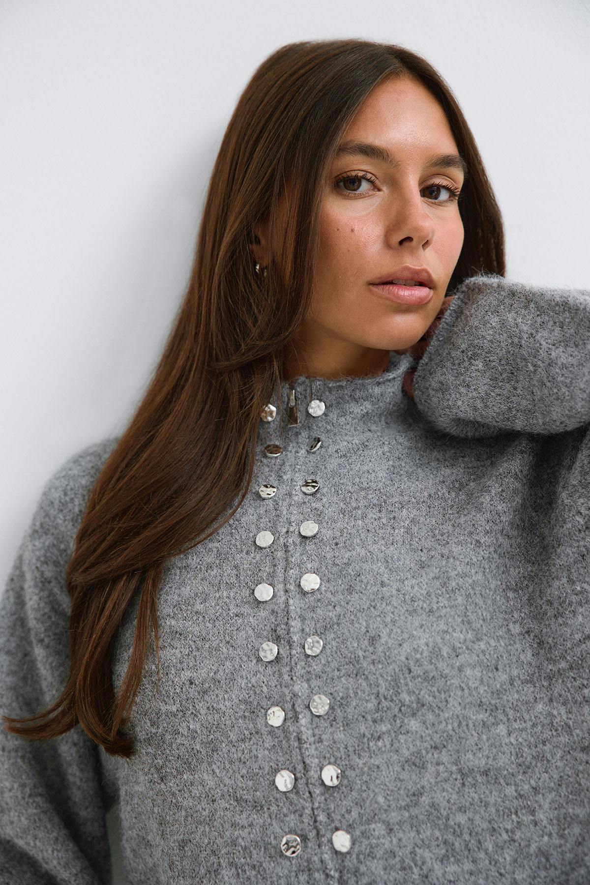 Knitted button cardigan