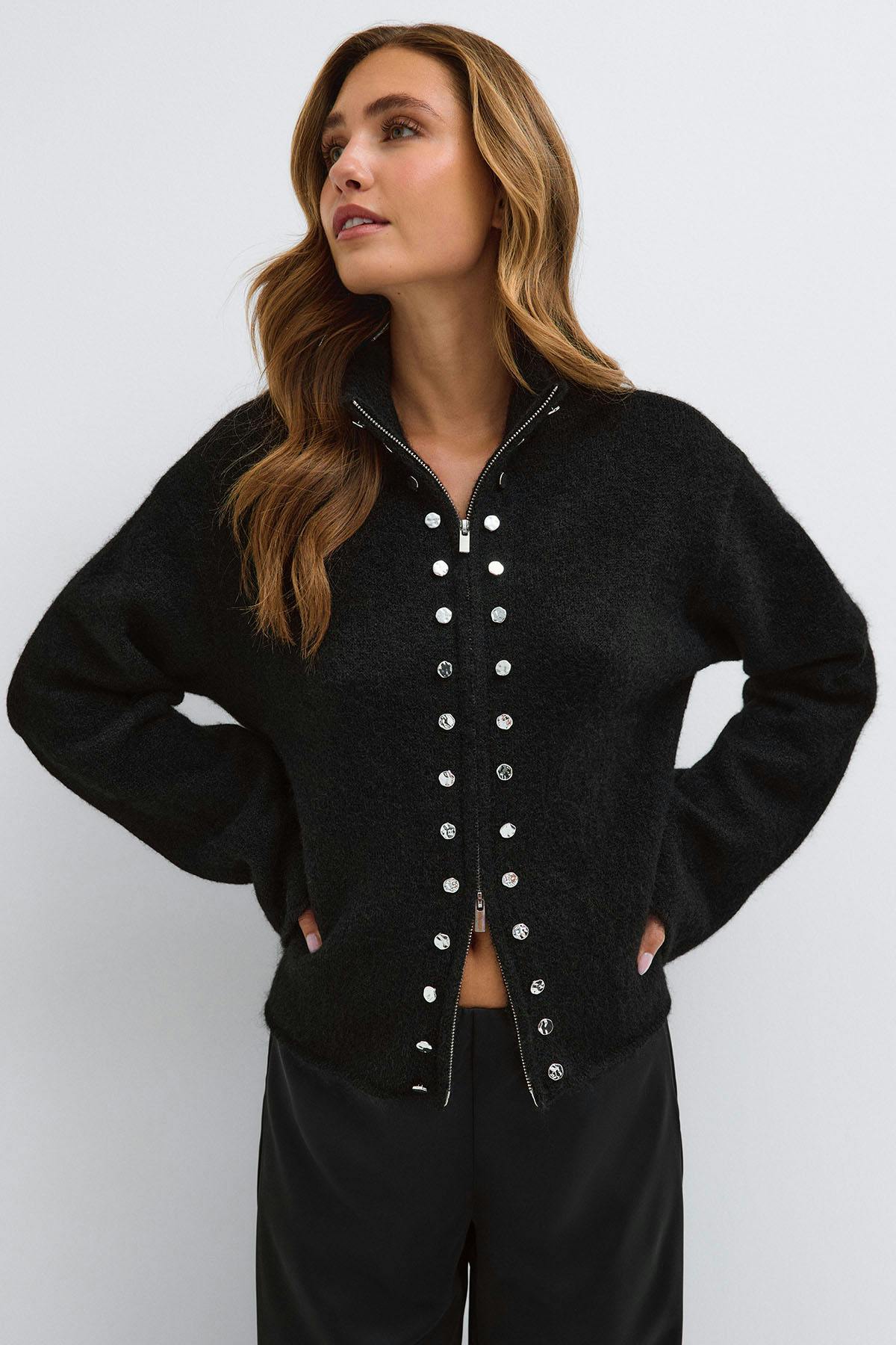 Knitted button cardigan
