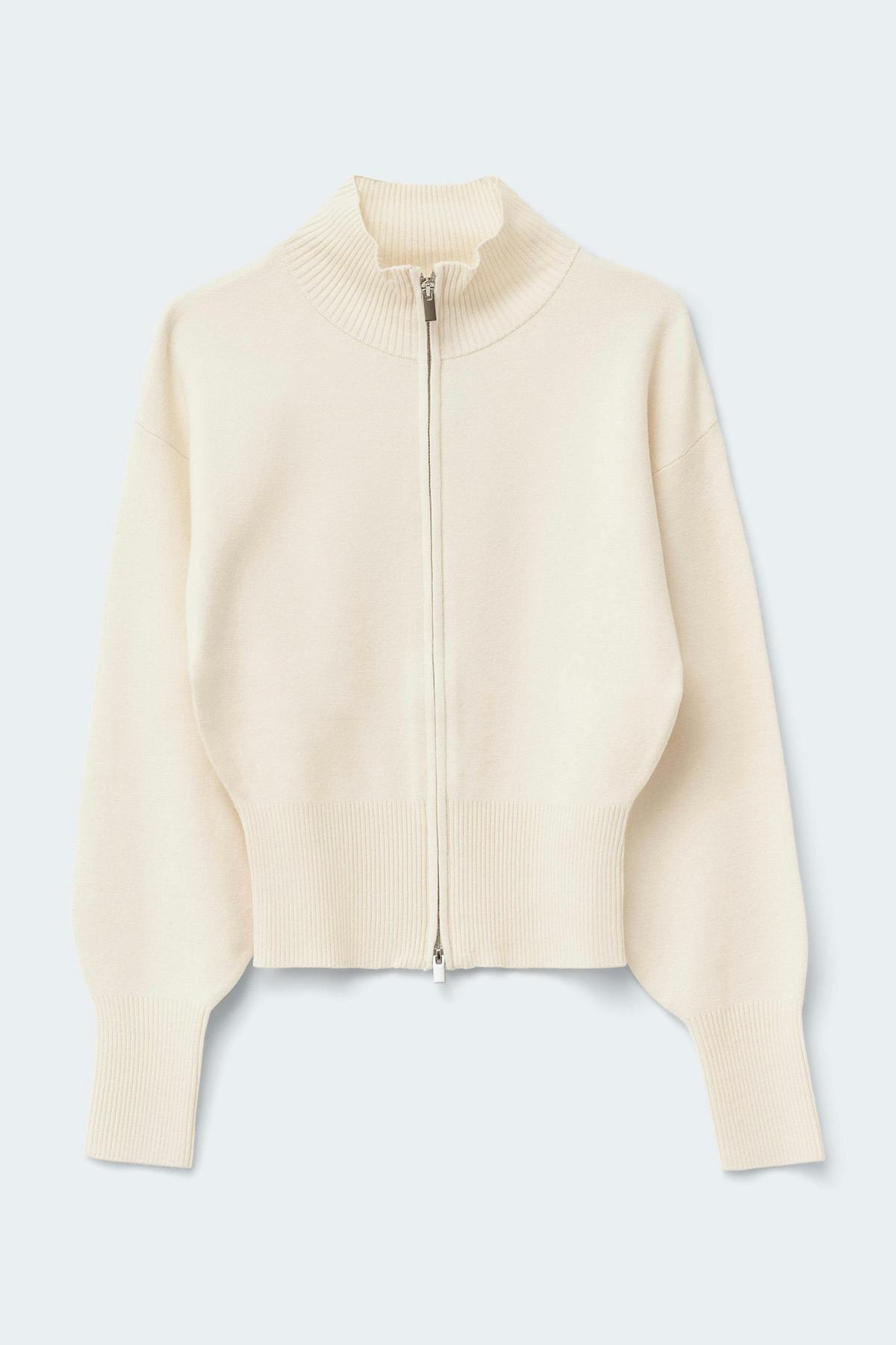 Knitted zip cardigan
