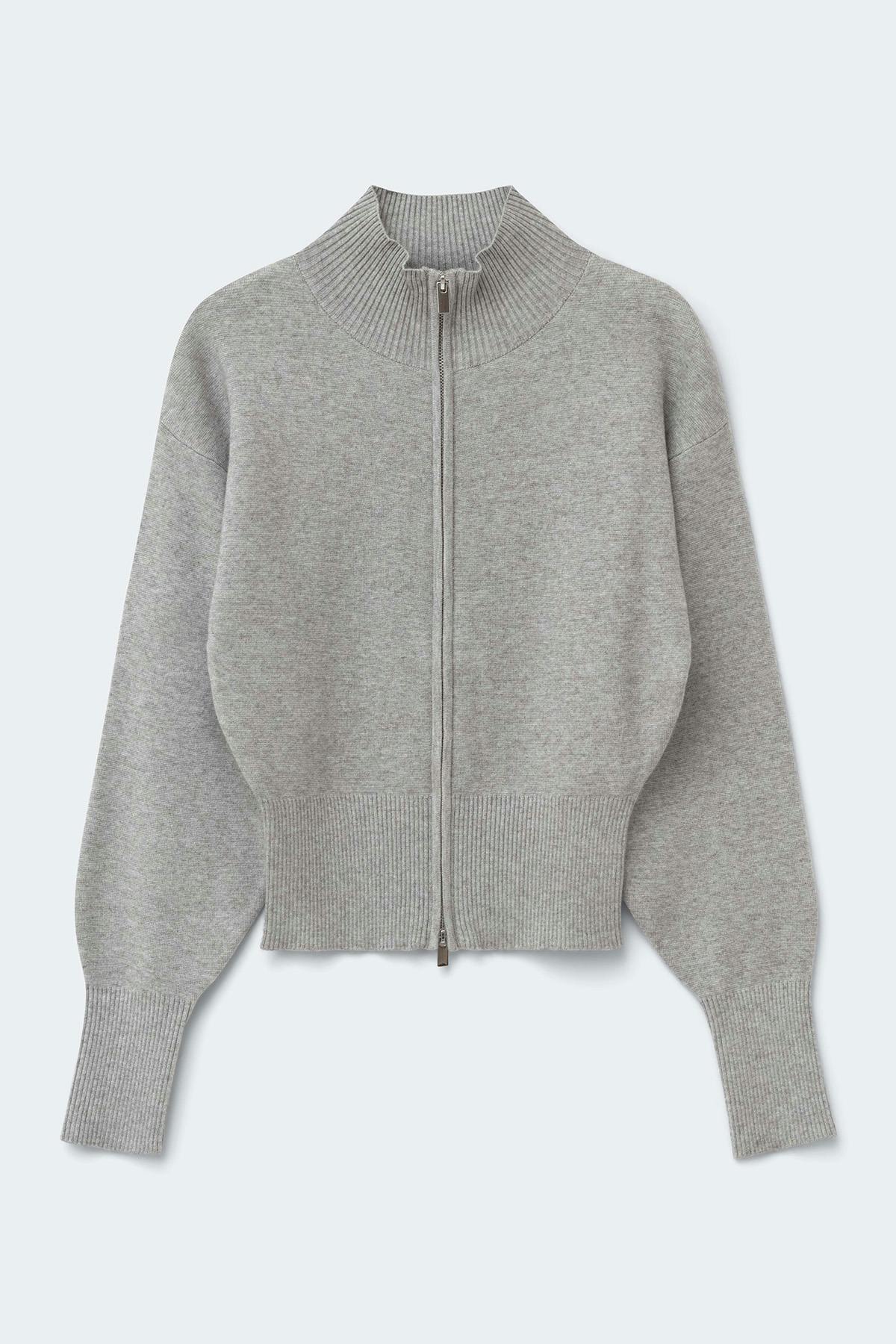 Knitted zip cardigan